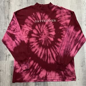 VTG Psychedelic Daytripper Red/Pink Tie Dye Long Sleeve Festival Hippie Shirt